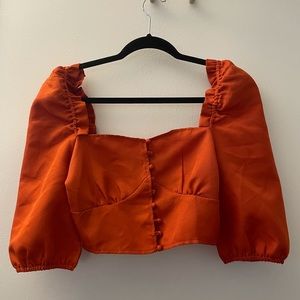 Burnt orange babydoll top - new with tags!
